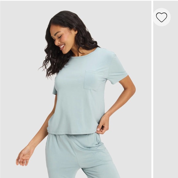 Cozy Earth Bamboo Stretch knit lounge Women's Short Sleeve Tee - Brook - Picture 5 of 5